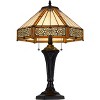 Cal Lighting BO-3112TB 60W X 2 Metal and Resin Tiffany Table Lamp with Pull Chains, Dark Bronze - 2 of 4