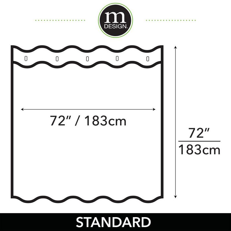 mDesign Linear Print - Fabric Shower Curtain, 5 of 8