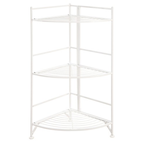 32.5 3 Tier Folding Metal Shelf Black - Breighton Home