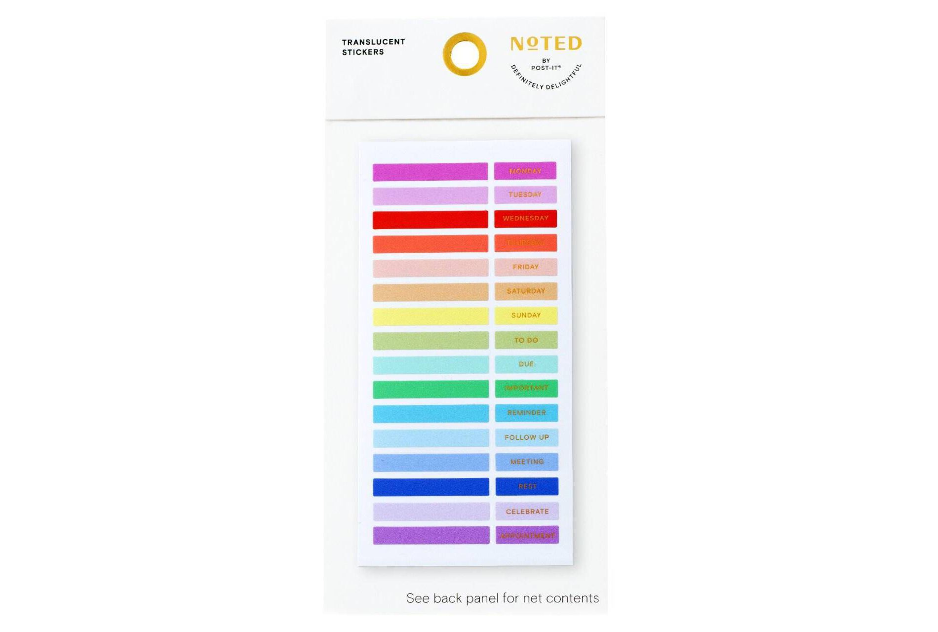 Noted by Post-it Colorful Stickers for Journals, Planners & Calendars - 96ct