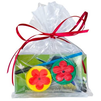 Nectar DOTs Hummingbird Feeder Kit- Yellow/Red and Green/Red