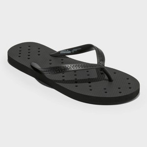 Shower Flip Flops Black - Room Essentials™ - 1 of 4