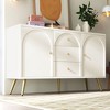 Okak Modern Dining Cabinet with Metal Foot, Simple Style Storage Cabinet for Dining, Living Room, Kitchen, White - 3 of 4