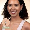 GILDED Small 14KT Yellow Gold Plated & Sterling Silver Natural Round-Cut Diamond Accent 3 Stone Cross Pendant with an 18 Inch Chain - 3 of 4