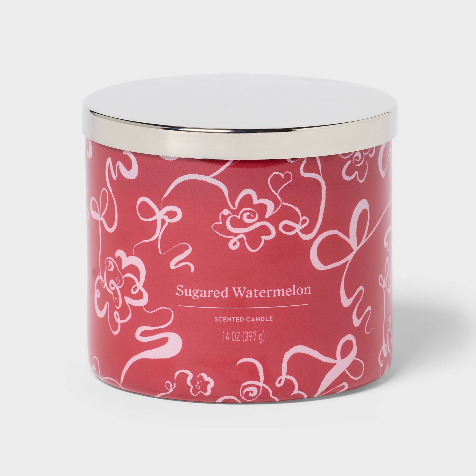 3 Wick Lidded Sugared Watermelon Jar Candle 14oz - Threshold™