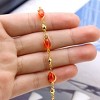 RMZ GOLD NYC 18K GOLD FILLED HIGH POLISH FINSH OVAL CRYSTAL ANKLE BRACELET - 2 of 4