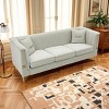 83.5" Velvet 3-Seater Chesterfield Sofa,Vertical Channel Tufted Couch with Gold Metal Legs & 2 Pillows for Living Room-Baofuwish - 3 of 4