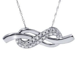 Pompeii3 1/3ct Diamond Infinity Knot Pendant 14K White Gold - 1 of 3
