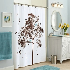 LunaLulinlk Farley Tree Design Fabric Shower Curtain, 72" x 72" - 1 of 4