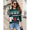 Womens Christmas Sweaters Pullover Reindeer Ugly Christmas Sweater Long Sleeve Crew Neck with Snowflakes Pattern Jacquard Knit Sweater - 3 of 4