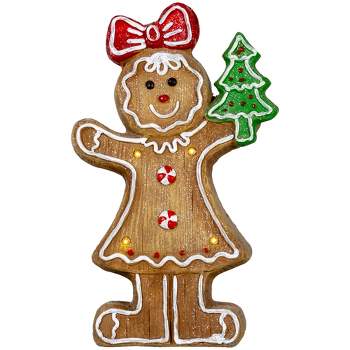 Northlight 15.25" LED Lighted Gingerbread Girl Christmas Figurine