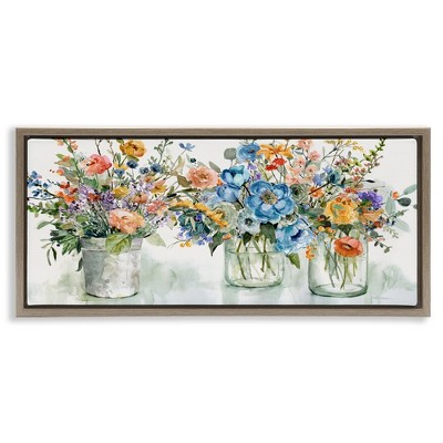 Stupell Industries French Cottage Flower Jars, 25" x 11"