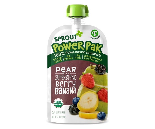 Sprout Power Pak Pear with Superblend Berry Banana - 4oz
