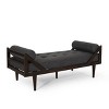 Rayle Contemporary Tufted Chaise Lounge with Rolled Accent Pillows - Christopher Knight Home - 3 of 4