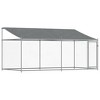 Dog Cage Grey Galvanized Steel 13.1 x 6.6 x 6.6 ft DurablevidaXL - 2 of 4
