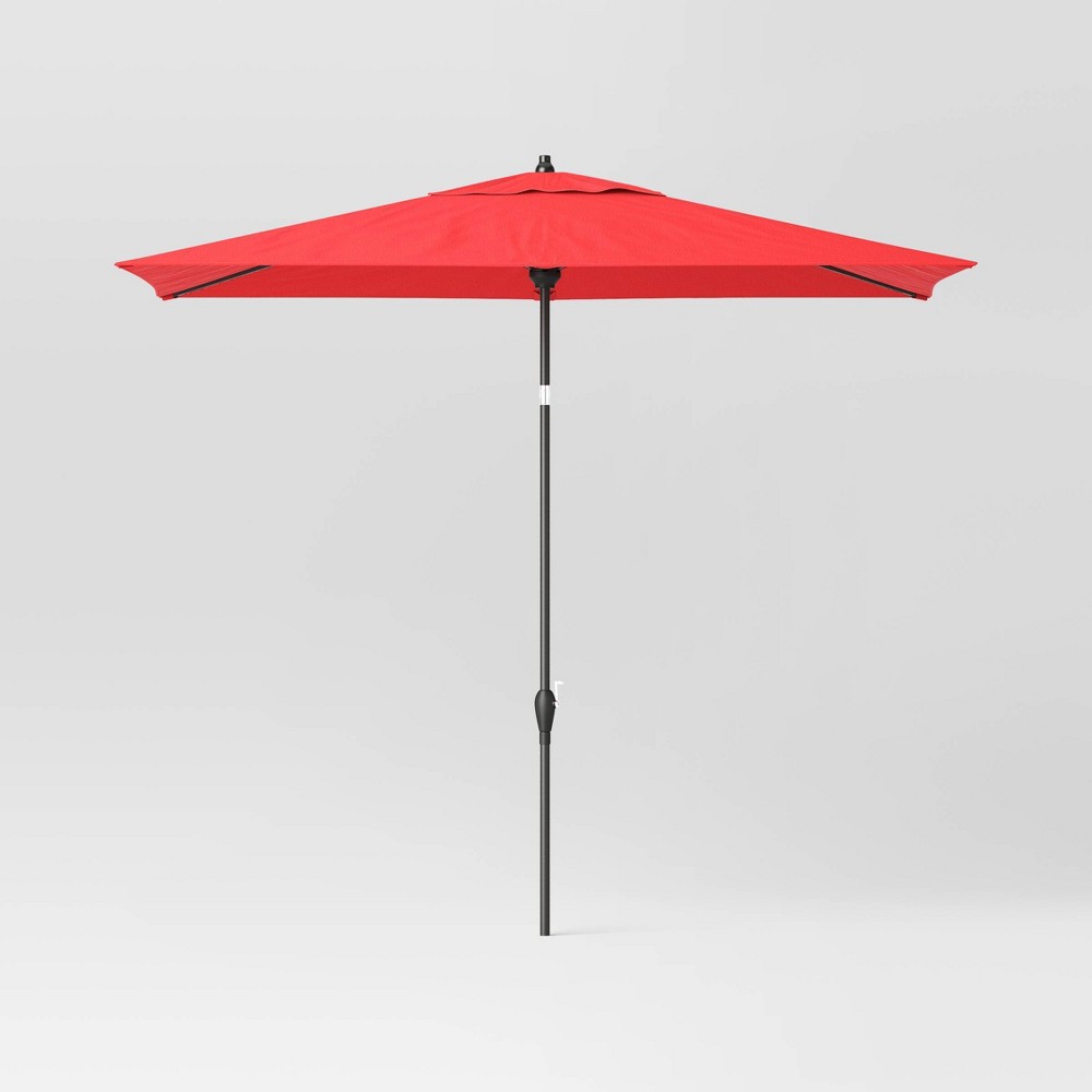 Photos - Parasol 6'x10' Rectangular Outdoor Patio Market Umbrella Sienna with Black Pole 