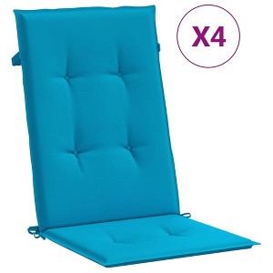 vidaXL Highback Chair Cushion Set of 4 Blue 100% Polyester - 1 of 4