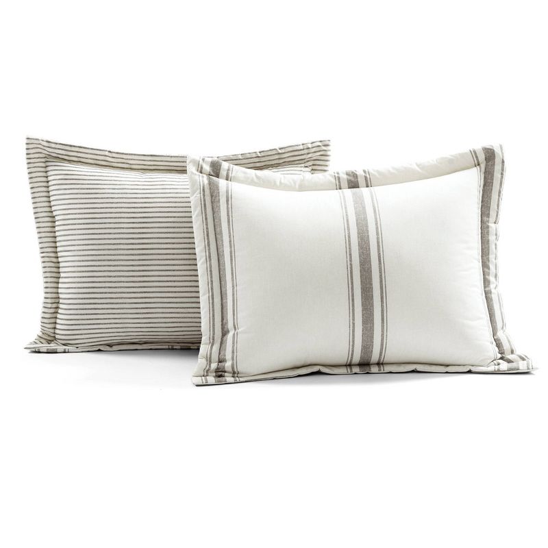 Farmhouse Stripe Reversible Cotton Comforter & Sham Set - Lush D&#233;cor, 6 of 17