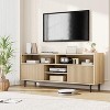 Jojoka Boho Entertainment Center with Sliding Doors, Wood Media Cabinet Furniture with Adjustable Shelves - 2 of 4