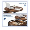 2 Tier Round Lift Top Coffee Table With Hidden Storage Compartment Home For Office Living Room Modern Brown - 4 of 4