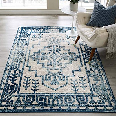 Modway Reflect Nyssa Distressed Geometric Southwestern Aztec 5x8 Indoor/Outdoor Area Rug