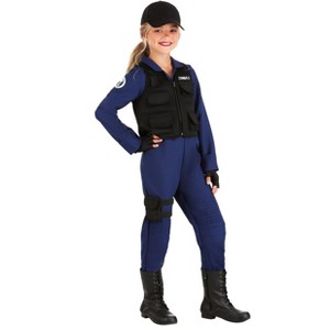 HalloweenCostumes.com SWAT Team Sweetie Costume for Girls - 1 of 3