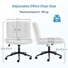 Lyngins Ergonomic Office Chair with Wheels, 360° Swivel Chair with Crossed Metal Base, Height Adjustable,Armless Office Desk Chair with Lumbar Support - 3 of 4