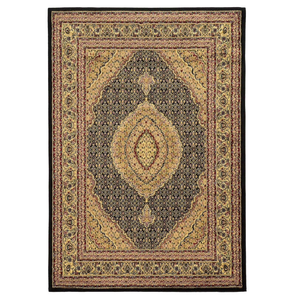 Photos - Area Rug Linon 5'x7' Elegance Mahi Rug Off-White/Black  