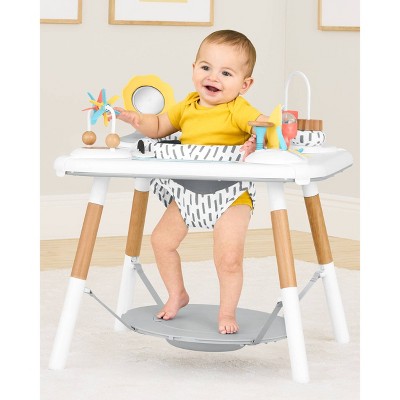 Montessori-Inspired White and Natural Wood Baby Activity Center