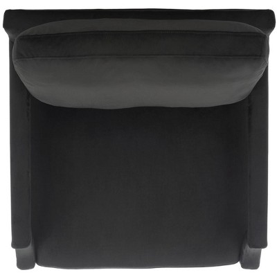 Mid-Century Black Velvet Accent Chair with Pine Wood Frame