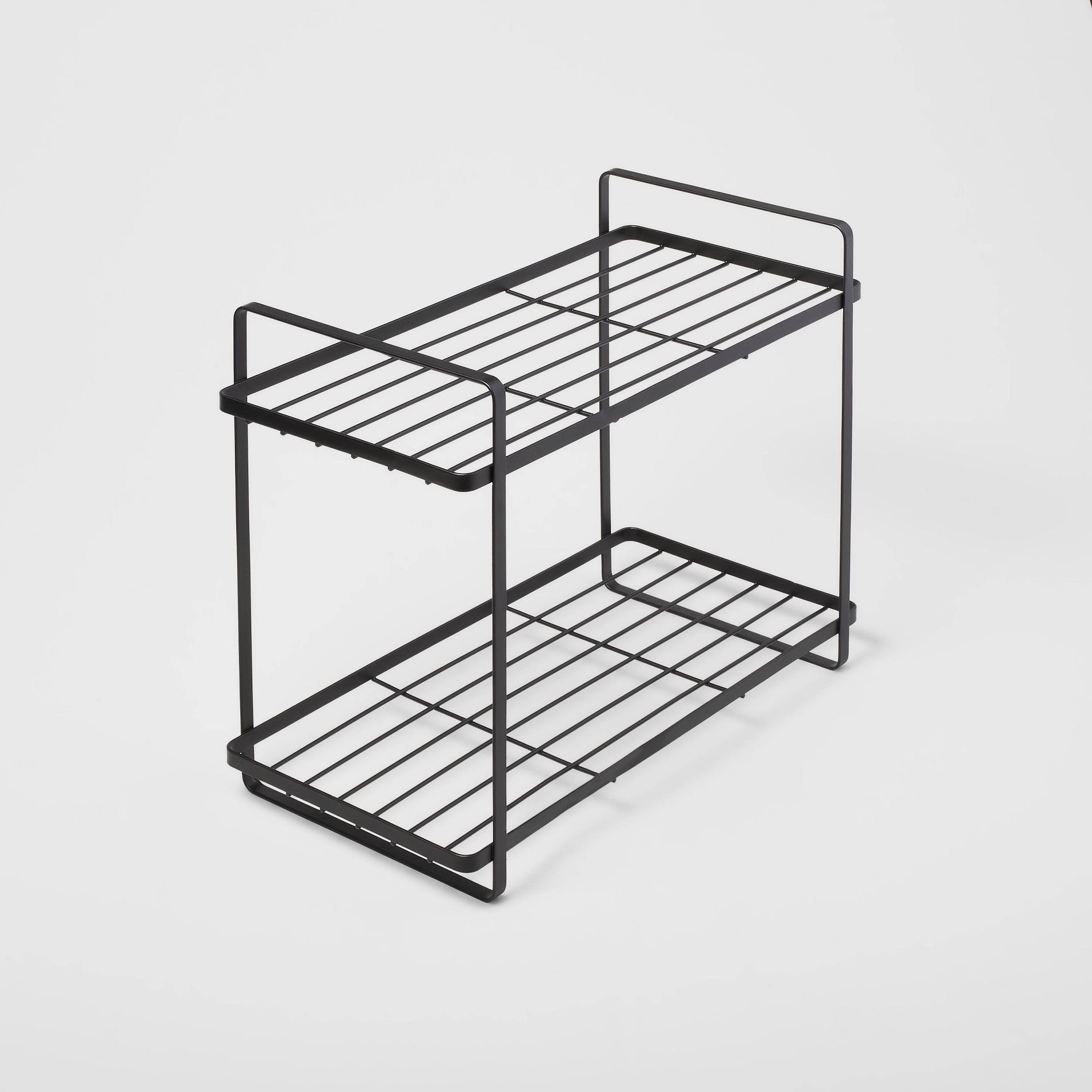 Tiered Vanity Organizer Black - Brightroom™: Steel 2-Tier Storage Rack, Rust-Resistant, No Assembly Required