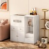 ATJafurn Cat Litter Box Enclosure Top Entry, No Need To Squat 40.2'' Furniture Style Hidden Litter Box Cat Cabinet With Glass Door - 4 of 4