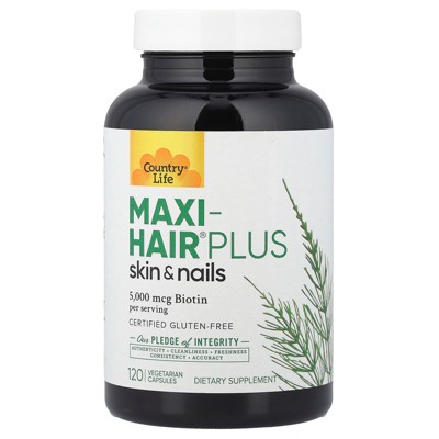 Country Life Maxi-Hair® Plus Skin & Nails, 120 Vegetarian Capsules