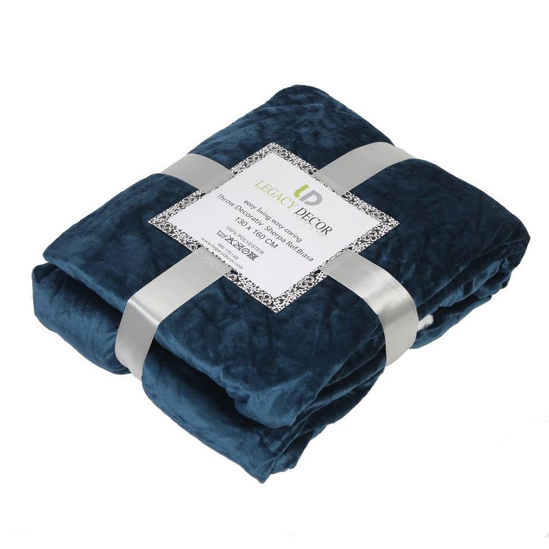 Legacy Decor Luxurious Soft Velour Fleece Throw with Ultra Soft Faux Fur, 4 of 6
