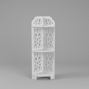 FONTOI 3-Tier Corner Shower Shelf with X-Frame Modern Design, Waterproof Bathroom Storage Shelves, Open Shelves for Bathroom, White, 9.5"*33.5"*9.5" - 1 of 4