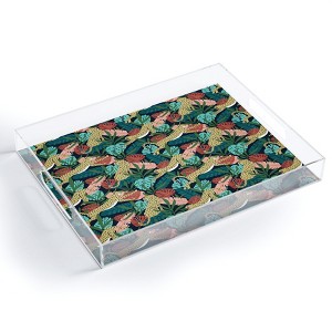 Heather Dutton Spotted Jungle Cheetahs Midnight 15.5" x 12" Acrylic Tray - Deny Designs - 1 of 4