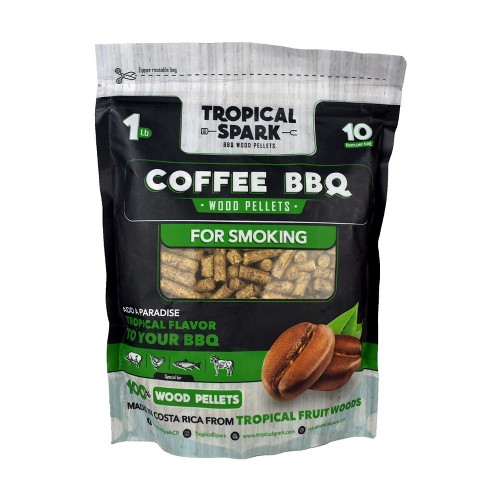 Tropical Spark Wood Pellets  Perfect for BBQ, Smoking, Grilling, Bake, Roast, Braise  Premium 100% All-Natural  Coffee Wood  1 lb. Bag - image 1 of 4