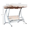 CAVINAS 3-Seat Outdoor Porch Swing Chair,Patio Swing with Adjustable Canopy and Breathable Seat,Outdoor Swing for Poolside,Porch,Garden - 3 of 4