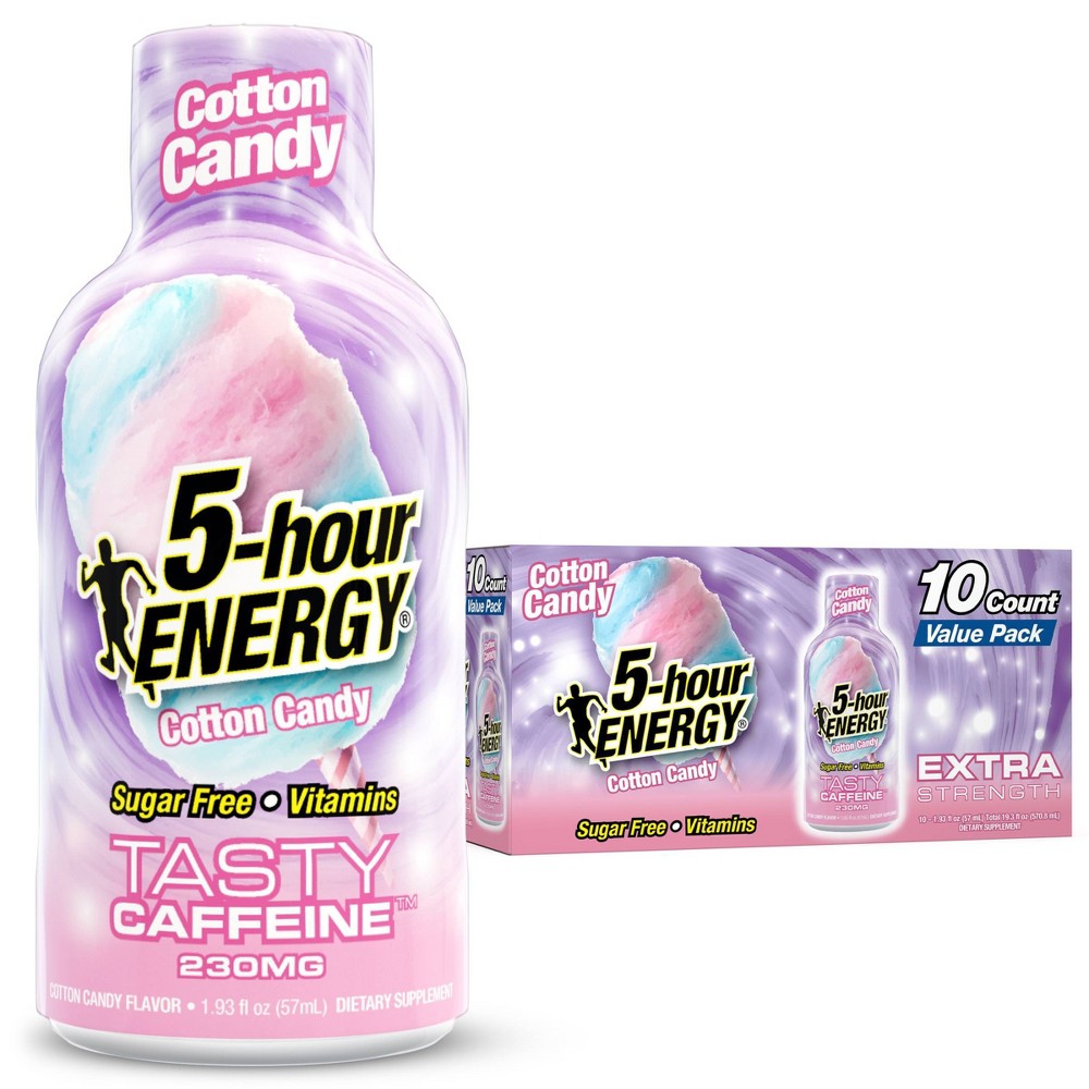 5 Hour Energy Cotton Candy Extra Strength Shot Energy Drinks - 10pk/19.3 fl oz