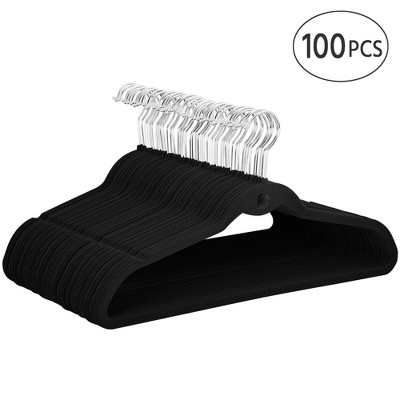 Home-It Non Slip Velvet Clothing Hangers, 50 Pack, Black 