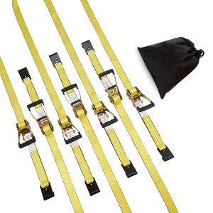 VEVOR Ratchet Tie Down Straps (10PK), 10000 lb Break Strength, Endless Ratchet with 10 Premium 2" x 30' Tie Downs Heavy Duty, Yellow - 1 of 4