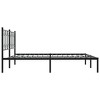 vidaXL Metal King Size Bed Frame with Headboard - Black Steel, Metal Slats & Legs, Storage Space, 81.5"x78"x35.4" - 4 of 4