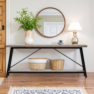 MAYEERTY Industrial Console Table, 2-Tier Narrow Sofa Table Behind Couch - 1 of 4
