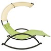vidaXL Double Sun Lounger with Canopy Textilene Green and Cream - 3 of 4