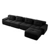 AENKYO 153-Inch Square Cloud Couch Modular Sectional Sofa with Two Ottomans, No Assembly Required - Ergonomic Floor Lounge for Living Room - Camel - 4 of 4