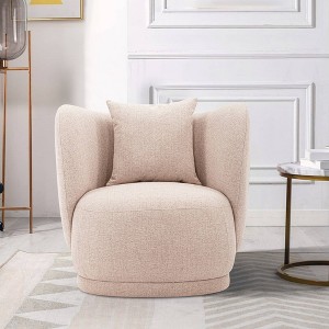 Siri Contemporary Linen Upholstered Accent Chair with Pillows - Manhattan Comfort - 1 of 4