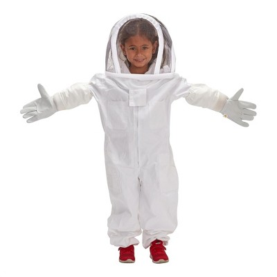 Jumbl Kids’ Full Protection Beekeeping Suit Veil Hood & Leather Gloves
