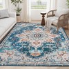 Kumasinova Vintage Boho Area Rug, Washable Rug with Floral Pattern, Faux Cashmere Living Room Rug, Non-Slip Rugs, Stain-Resistant Door Mat - 3 of 4