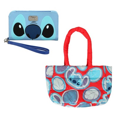 Lilo & Stitch Oversized Puffer Tote Bag & Wrestler Tech Wallet Kit