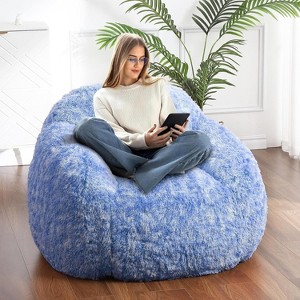 Bean Bag Chair, Faux Fur Bean Bag Chairs for Adults, Kids Bean Bag Couch with Armrest, Soft Foam Filled Fluffy Couch Lazy Sofa Chair - 1 of 4